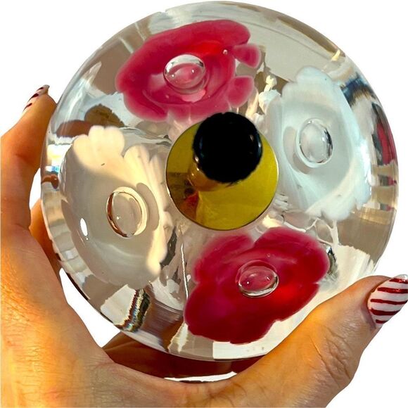 VINTAGE 1977 ST. CLAIR ART GLASS PAPERWEIGHT PEN HOLDER HAND BLOWN - Picture 6 of 11